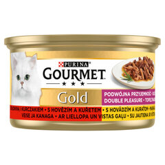 Purina Gourmet Gold su jautiena ir vištiena, 12x85 g kaina ir informacija | Konservai katėms | pigu.lt