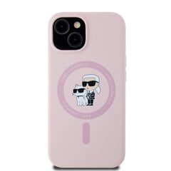 Karl Lagerfeld Liquid Silicone Karl and Choupette MagSafe Case for iPhone 15 Pink цена и информация | Чехлы для телефонов | pigu.lt