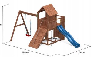 Žaidimų namukas su čiuožykla ir sūpynėmis - Carol 3 цена и информация | Детские игровые домики | pigu.lt