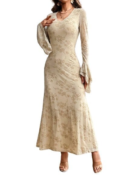 Suknelė moterims Electronics LV-120039, smėlio spalvos kaina ir informacija | Suknelės | pigu.lt