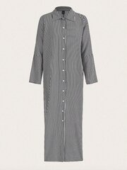 Длинное платье-рубашка в полоску с длинными рукавами, Electronics LV-120041, черный и белый, 1 шт цена и информация | Платья | pigu.lt