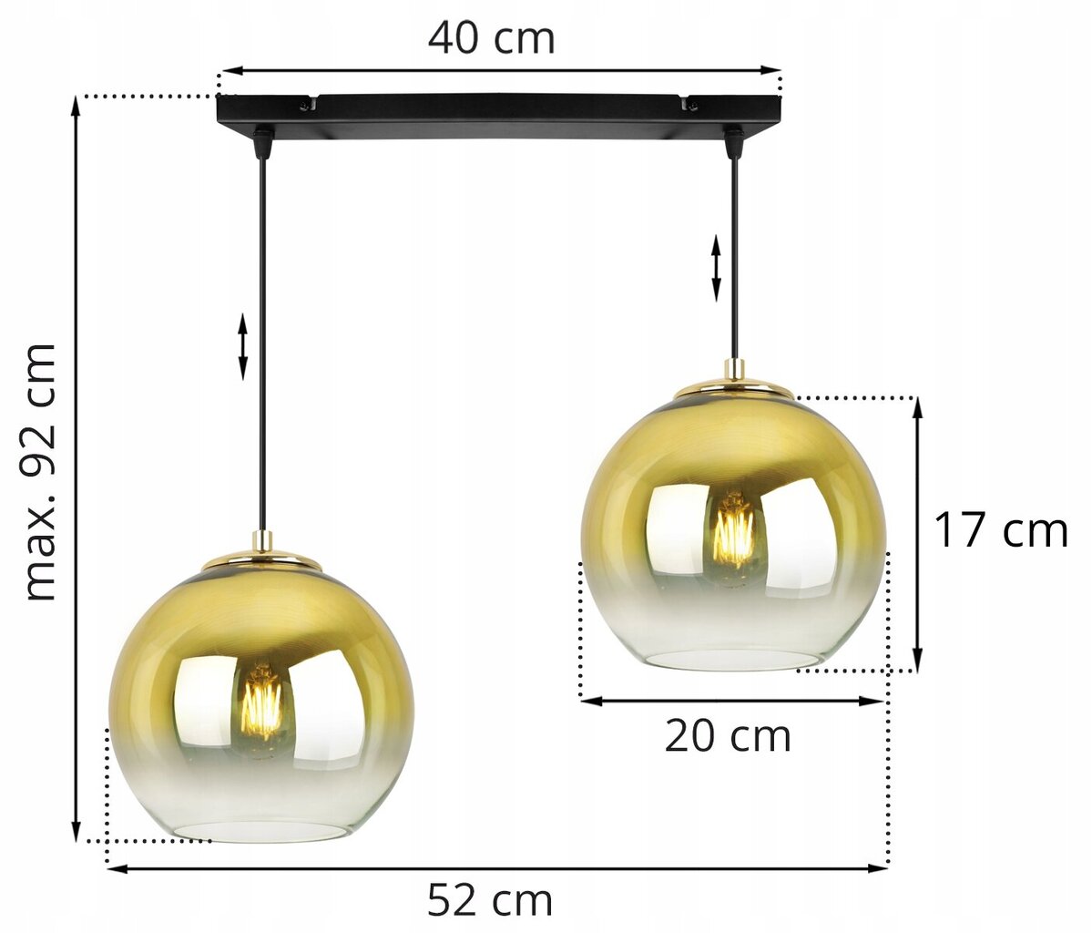 LightHome pakabinamas šviestuvas BergenGold kaina ir informacija | Pakabinami šviestuvai | pigu.lt