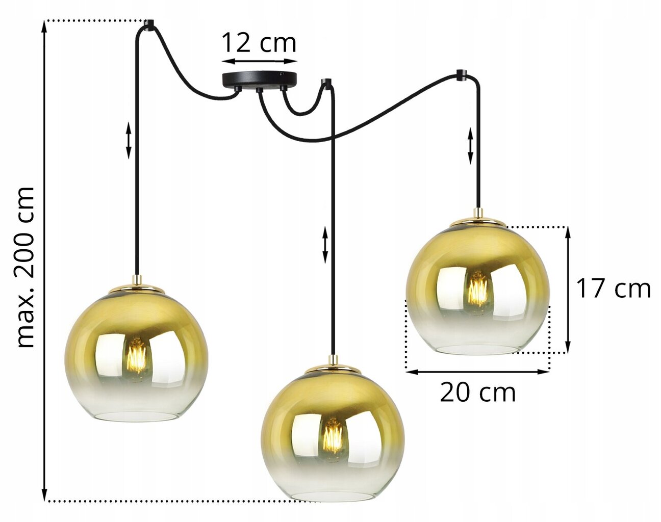 LightHome pakabinamas šviestuvas SpiderBergenGold kaina ir informacija | Pakabinami šviestuvai | pigu.lt