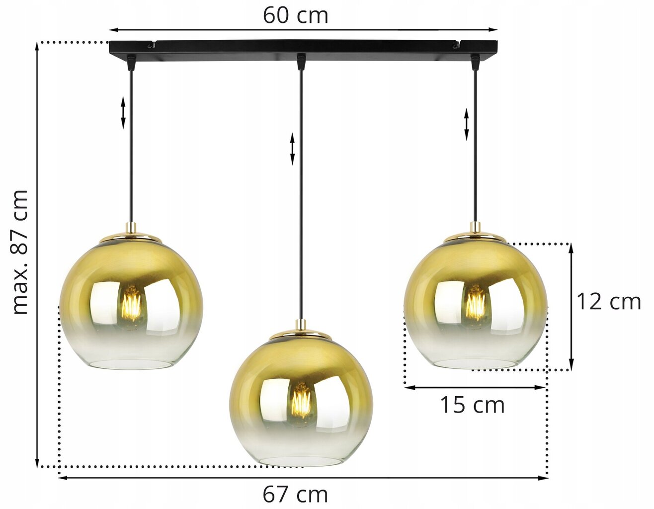 LightHome pakabinamas šviestuvas BergenGold kaina ir informacija | Pakabinami šviestuvai | pigu.lt