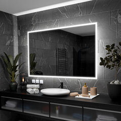 Veidrodis su LED Apšvietimu Vonios Kambariui, Kambariui, Svetainei - Boston - 100 cm, 90 cm kaina ir informacija | Vonios veidrodžiai | pigu.lt