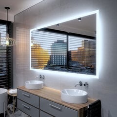Veidrodis su LED Apšvietimu Vonios Kambariui, Kambariui, Svetainei - Boston - 120 cm, 50 cm kaina ir informacija | Vonios veidrodžiai | pigu.lt