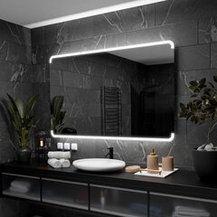 Veidrodis su LED Apšvietimu Vonios Kambariui, Kambariui, Svetainei - Assen - 120 cm, 90 cm kaina ir informacija | Vonios veidrodžiai | pigu.lt