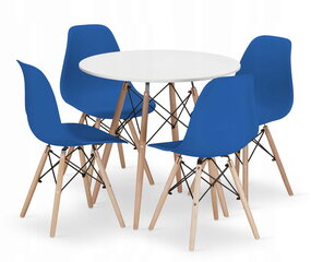 5-частный обеденный комплект Leobert Todi Osaka, белый/синий цена и информация | Комплекты мебели для столовой | pigu.lt