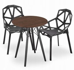 3-х частей обеденный комплект Leobert Todi Essen, серый/черный цена и информация | Комплекты мебели для столовой | pigu.lt