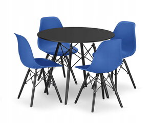 5-частный обеденный комплект Leobert Todi Osaka, черный/синий цена и информация | Комплекты мебели для столовой | pigu.lt