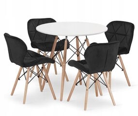 5-частный обеденный комплект Leobert Todi Lago, белый/черный цена и информация | Комплекты мебели для столовой | pigu.lt
