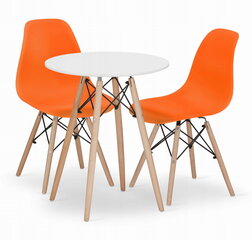 3-х частей обеденный комплект Leobert Todi Osaka, белый/оранжевый цена и информация | Комплекты мебели для столовой | pigu.lt