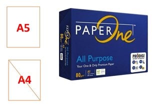 Офисная копировальная бумага Paper One All Purpose, A5, 80 г/м², 500 листов цена и информация | Тетради и бумажные товары | pigu.lt