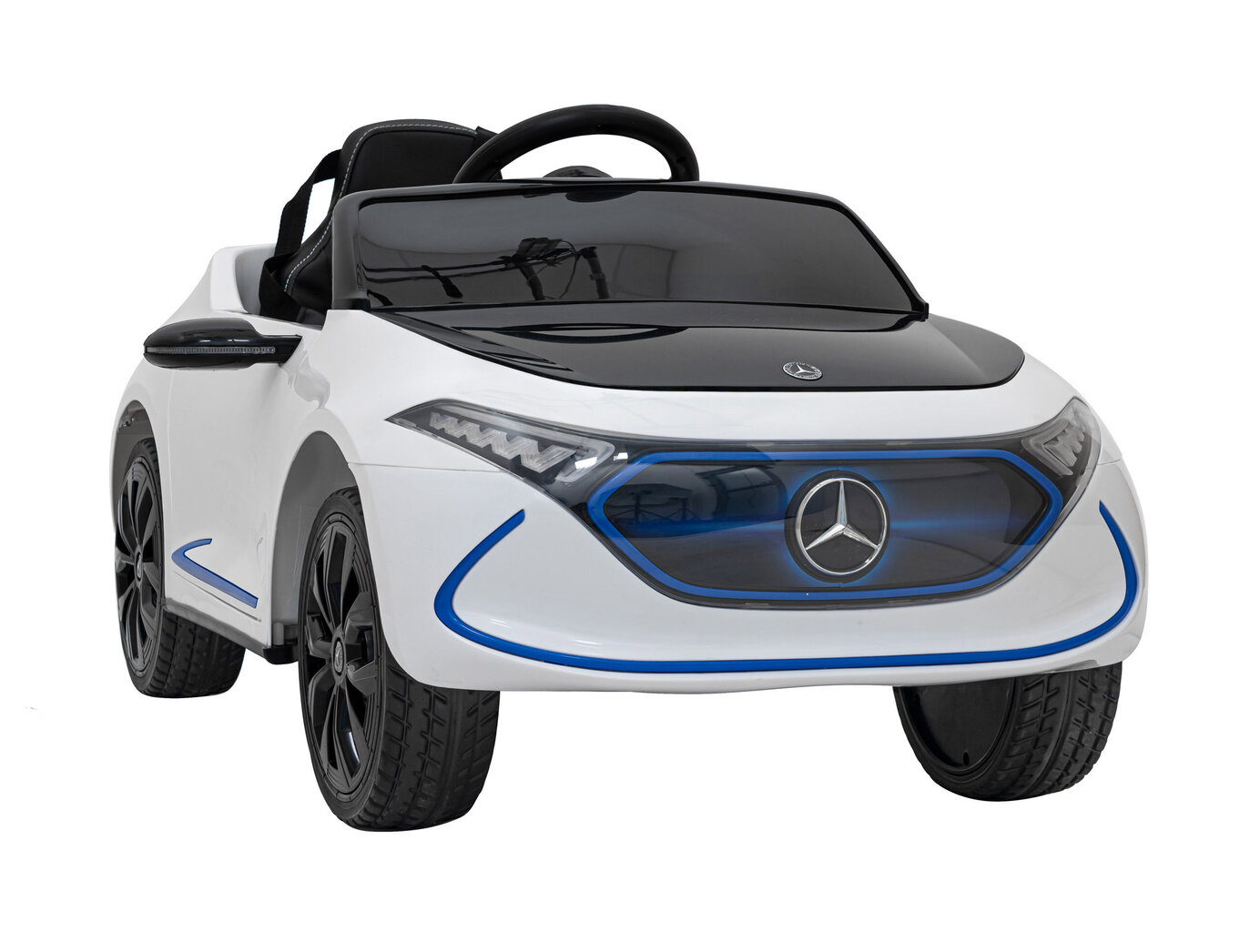 Vienvietis vaikiškas elektromobilis Mercedes Benz AMG EQA, baltas kaina ir informacija | Elektromobiliai vaikams | pigu.lt