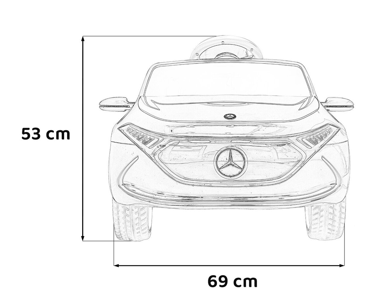 Vienvietis vaikiškas elektromobilis Mercedes Benz AMG EQA, baltas kaina ir informacija | Elektromobiliai vaikams | pigu.lt