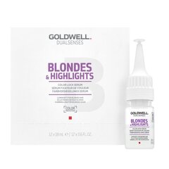 Serumas šviesiems plaukams Goldwell Dualsenses Blondes & Highlights Color Lock Serum, 12 x 18 ml цена и информация | Средства для укрепления волос | pigu.lt