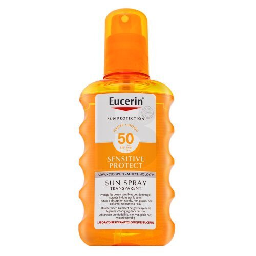 Purškiamas įdegio losjonas Eucerin Sun Protection SPF 50 Sun Spray Transparent, 200 ml kaina ir informacija | Kremai nuo saulės | pigu.lt