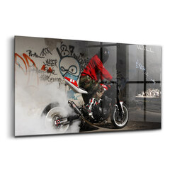 Reprodukcija Vyras ant motociklo ir graffiti kaina ir informacija | Reprodukcijos, paveikslai | pigu.lt