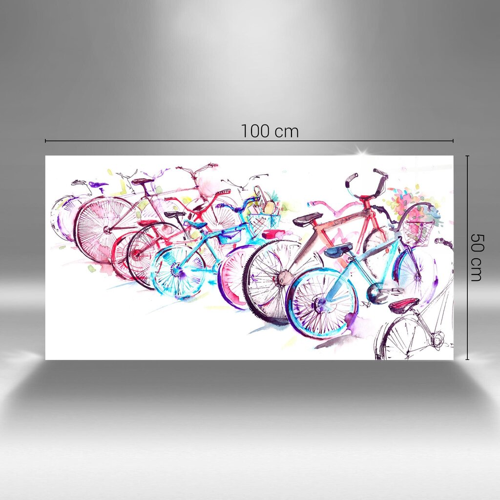 Reprodukcija Spalvingi miesto dviračiai цена и информация | Reprodukcijos, paveikslai | pigu.lt