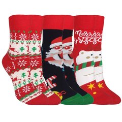 Kalėdinės kojinės moterims, įvairių spalvų, 3 poros kaina ir informacija | Moteriškos kojinės | pigu.lt