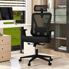 Эргономичное офисное кресло Costway,черный цена и информация | Офисные кресла | pigu.lt