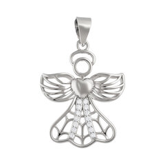 Серебряная подвеска с цирконами "Ангел" Brasco 57853 57853 цена и информация | Украшения на шею | pigu.lt