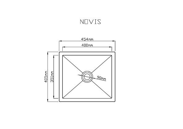 Novis balta granitinė kriauklė po stalviršiu 1147381486 kaina ir informacija | Virtuvinės plautuvės | pigu.lt