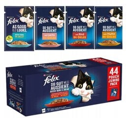 Purina Felix konservai su jautiena, vištiena, lašiša ir tunu, 44x85 g kaina ir informacija | Konservai katėms | pigu.lt