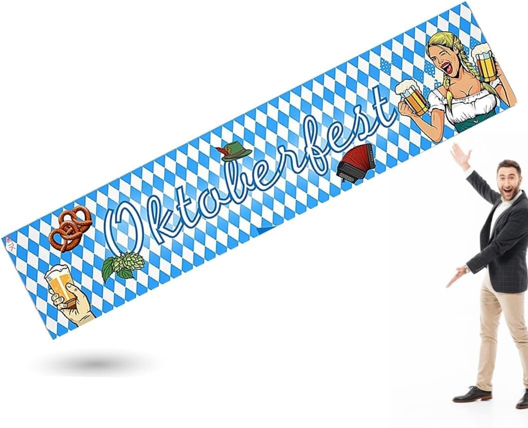 Xxl Oktoberfest Banner 40X150 Cm Mėlyna Ir Balta Pakabinama Dekoracija kaina ir informacija | Interjero detalės | pigu.lt