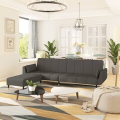 Dvivietė vidaXL sofa-lova su pakoja, pilka цена и информация | Диваны | pigu.lt