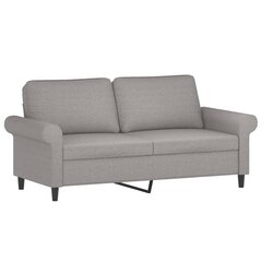 vidaXL Dvivietė sofa, šviesiai pilkos spalvos, 140cm, audinys kaina ir informacija | Sofos | pigu.lt