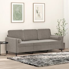 Trivietė sofa su pagalvėmis vidaXL, šviesiai pilka kaina ir informacija | Sofos | pigu.lt