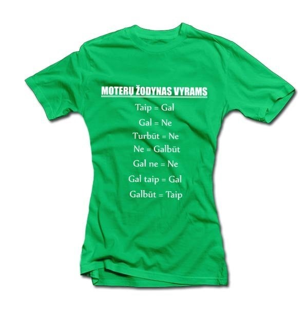 Moteriški marškinėliai "Moterų žodynas vyrams" kaina ir informacija | Originalūs marškinėliai | pigu.lt