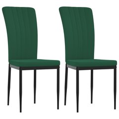 Valgomojo kėdės vidaXL, 2vnt., tamsiai žalios цена и информация | Стулья для кухни и столовой | pigu.lt