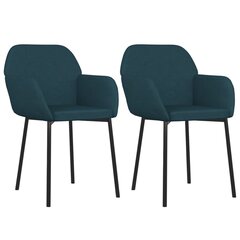Valgomojo kėdės, 2vnt., mėlynos spalvos, aksomas цена и информация | Стулья для кухни и столовой | pigu.lt
