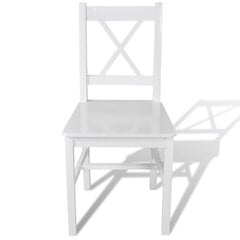 Medinės valgomojo kėdės, baltos, 4 vnt. цена и информация | Стулья для кухни и столовой | pigu.lt