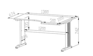 Письменный cтол Optimal 13 цена и информация | Компьютерные, письменные столы | pigu.lt