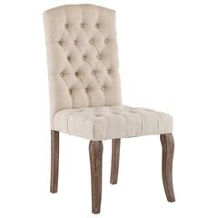 Valgomojo kėdės, 2vnt., smėlio spalvos, lino išvaizdos audinys kaina ir informacija | Virtuvės ir valgomojo kėdės | pigu.lt
