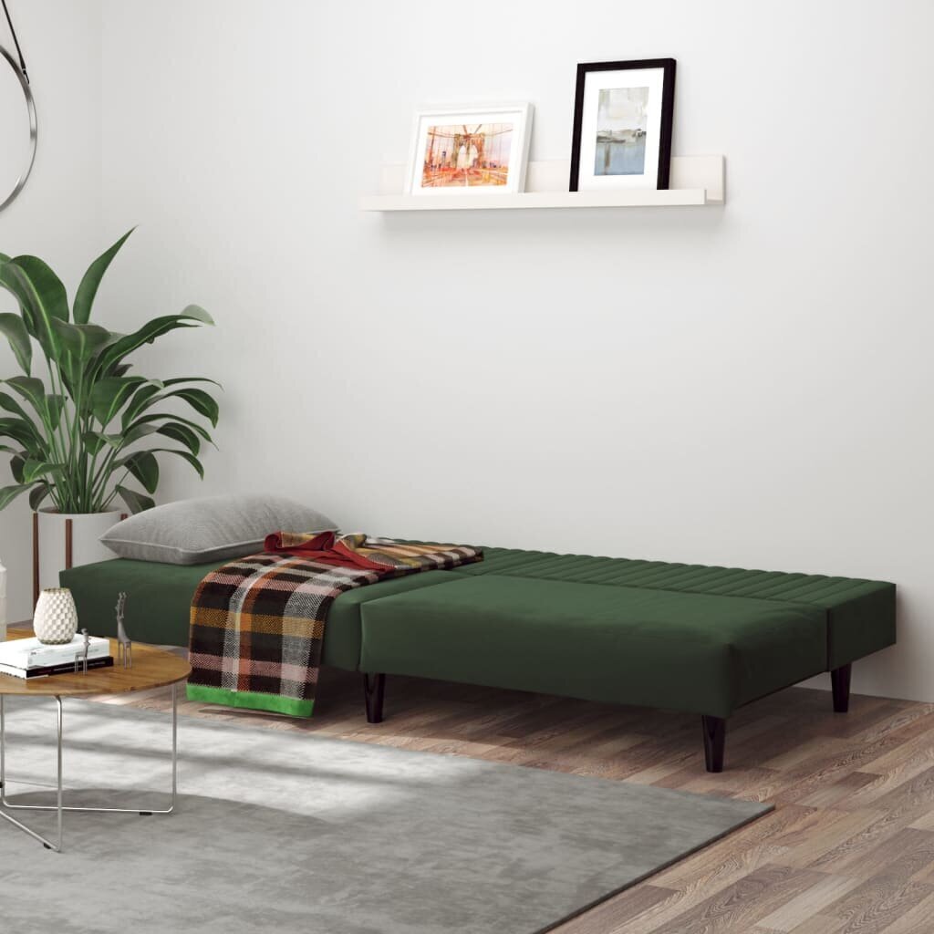 Dvivietė sofa-lova, žalia цена и информация | Sofos | pigu.lt