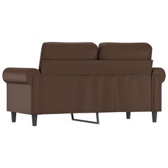 Dvivietė sofa, rudos spalvos, 120cm, dirbtinė oda kaina ir informacija | Sofos | pigu.lt