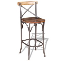 Baro kėdė, masyvi perdirbta mediena, 42x42x110 cm цена и информация | Стулья для кухни и столовой | pigu.lt