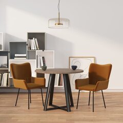 Valgomojo kėdės, Aksomas, 2 vnt., ruda kaina ir informacija | Virtuvės ir valgomojo kėdės | pigu.lt