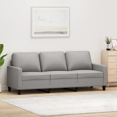 Trivietė sofa, Audinys, 180cm, šviesiai pilka kaina ir informacija | Sofos | pigu.lt