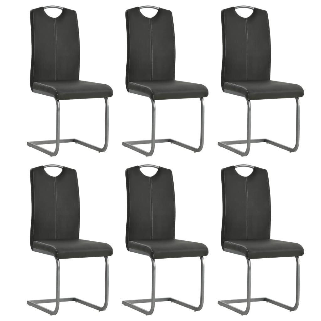 Gembinės valgomojo kėdės vidaXL, 6vnt., pilkos kaina ir informacija | Virtuvės ir valgomojo kėdės | pigu.lt