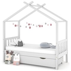 Vaikiškos lovos rėmas su stalčiumi, 80x160 cm, baltas цена и информация | Детские кровати | pigu.lt