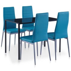 Valgomojo baldų rinkinys, mėlynos spalvos, penkių dalių цена и информация | Комплекты мебели для столовой | pigu.lt