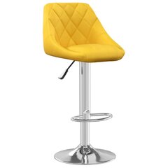 Baro taburetės, 2 vnt., geltona, aksomas kaina ir informacija | Virtuvės ir valgomojo kėdės | pigu.lt