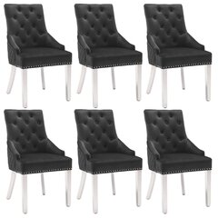 Valgomojo kėdės, 6vnt., juodos spalvos (3x337022) цена и информация | Стулья для кухни и столовой | pigu.lt