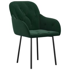 Valgomojo kėdės, Aksomas, 2vnt., tamsiai žalia kaina ir informacija | Virtuvės ir valgomojo kėdės | pigu.lt