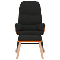 Supama kėdė su taburete, Audinys, juoda kaina ir informacija | Svetainės foteliai | pigu.lt